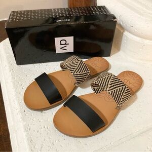 DV by Dolce Vita Black and Tan Bohemian Sandals Size 8
